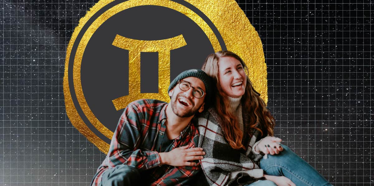 friends laughing, gemini symbol