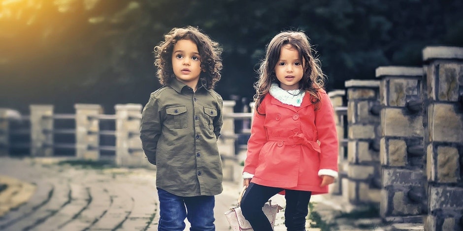 Boy and girl standing