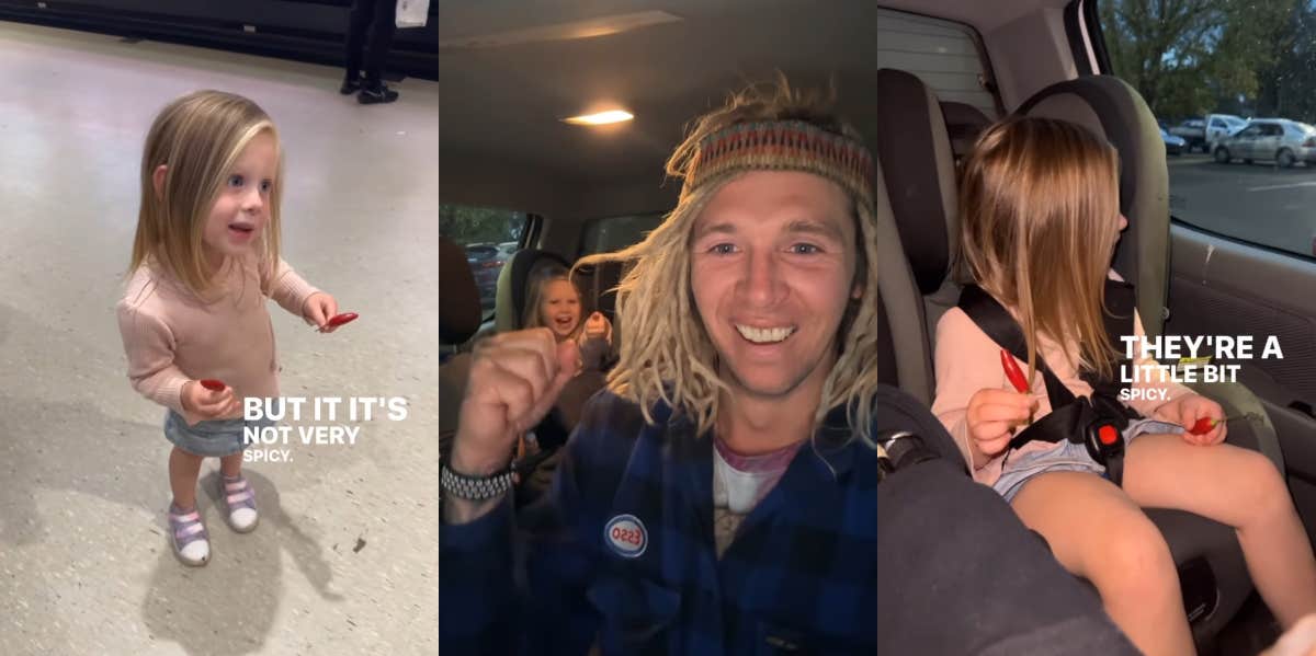Dad Lets His Daughter Learn That Chili Peppers Are Hot 'The Hard Way' Dad and daughter with chili peppers