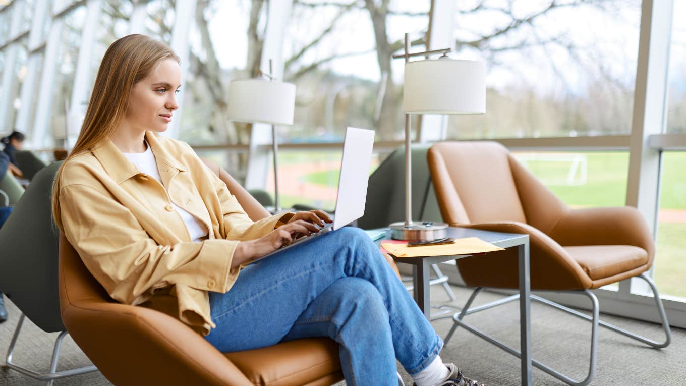 young woman on laptop