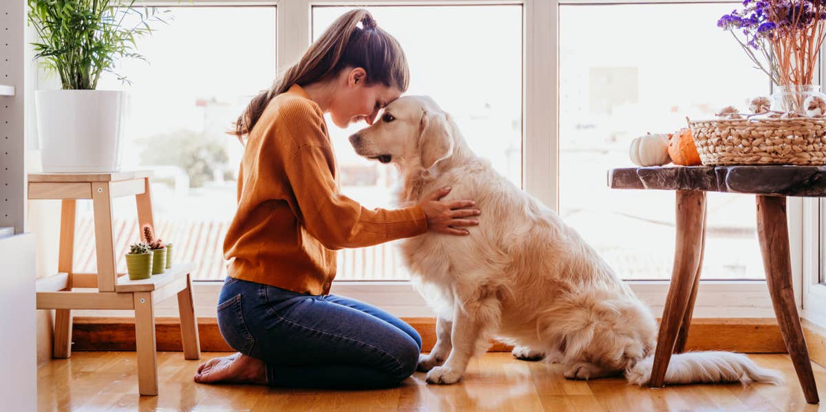 woman with dog