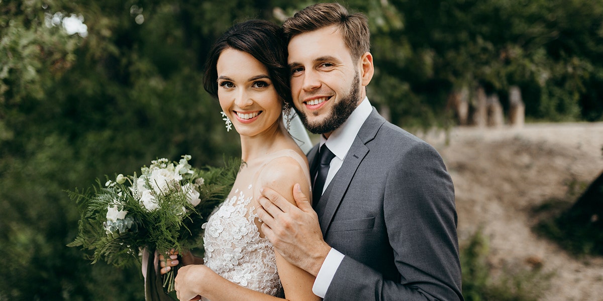 husband and wife on wedding day