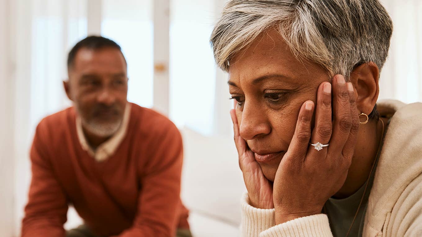 older couple contemplating divorce