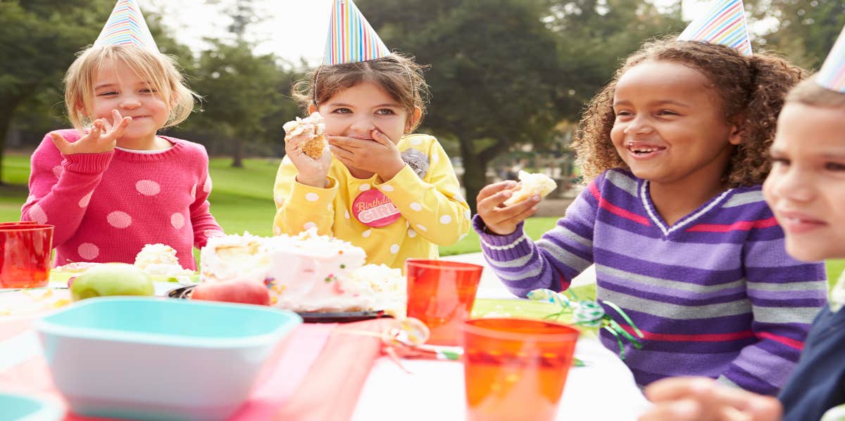 little girls at birthday party