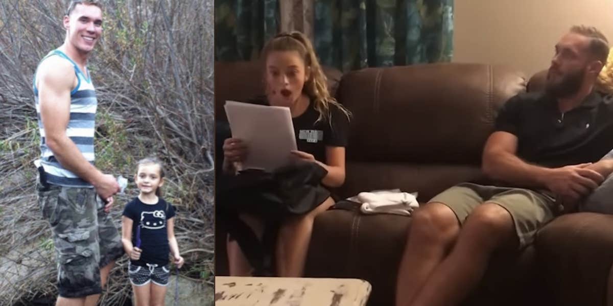 12-Year-Old Girl Thinks She's Getting A New Volleyball Bag But Instead She Was Surprised With Adoption Papers From Her Stepfather Girl with adoption papers from her stepdad