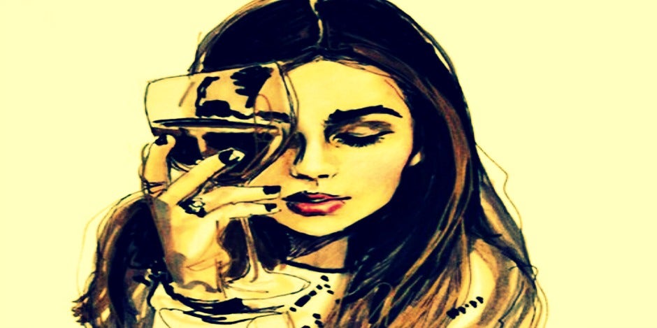 girl with drink girl with drink