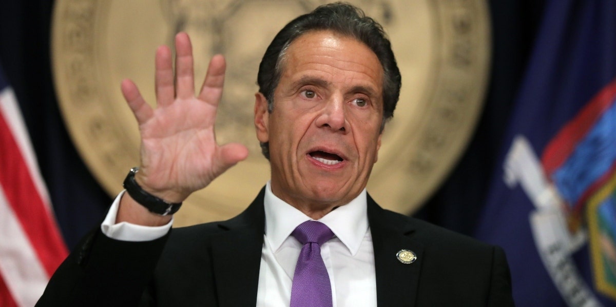 Gov. Andrew Cuomo giving resignation speech