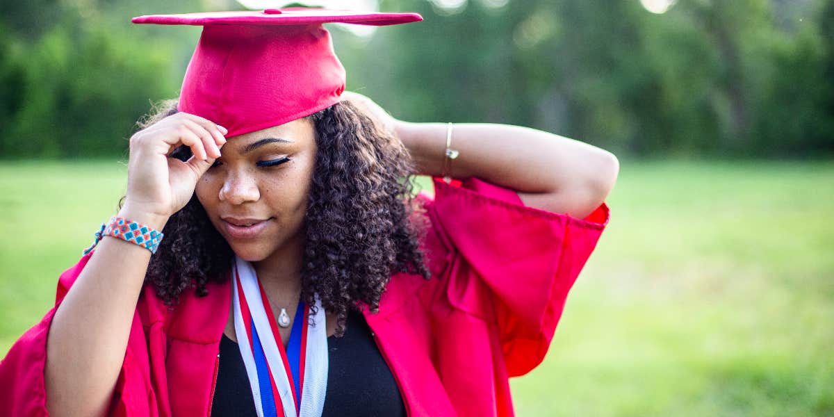 Woman graduating