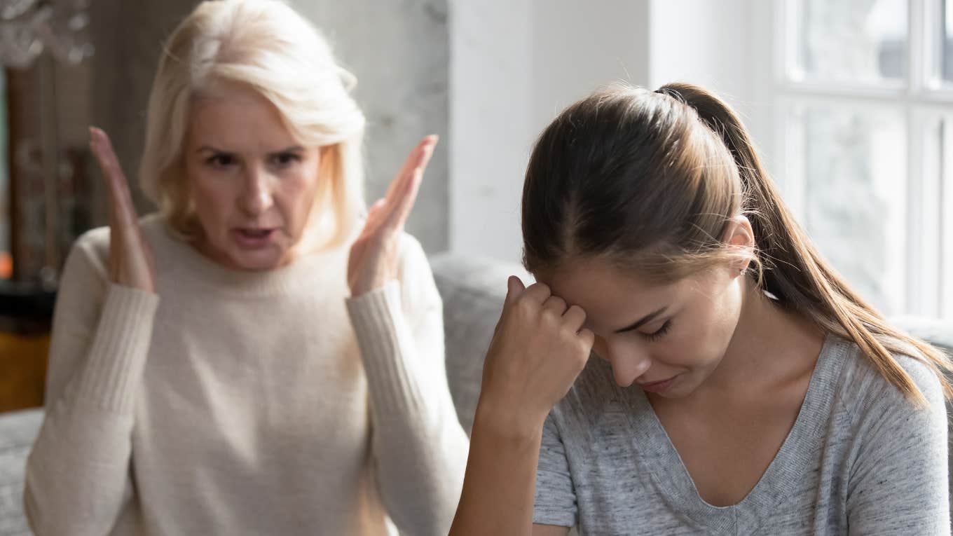 Older woman frustrated with younger woman