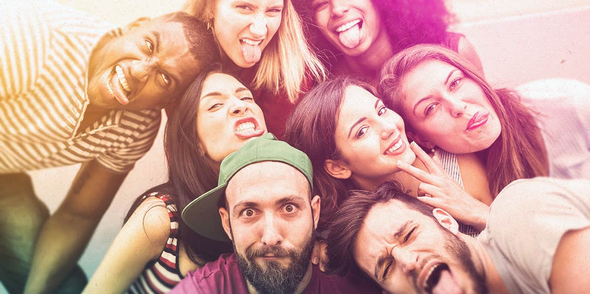 group of friends smiling