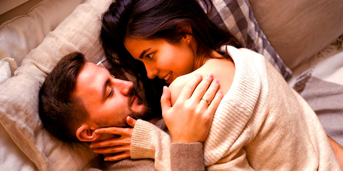 How To Put The 'Love' Back Into 'Lovemaking' couple cuddling in bed