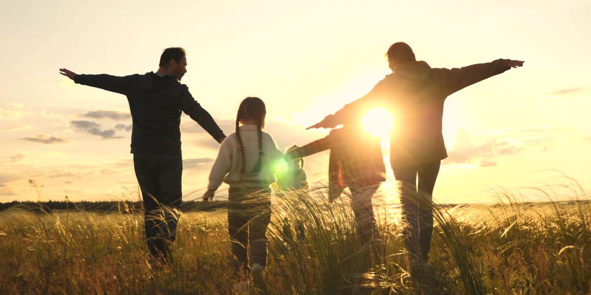 family in the sunlight