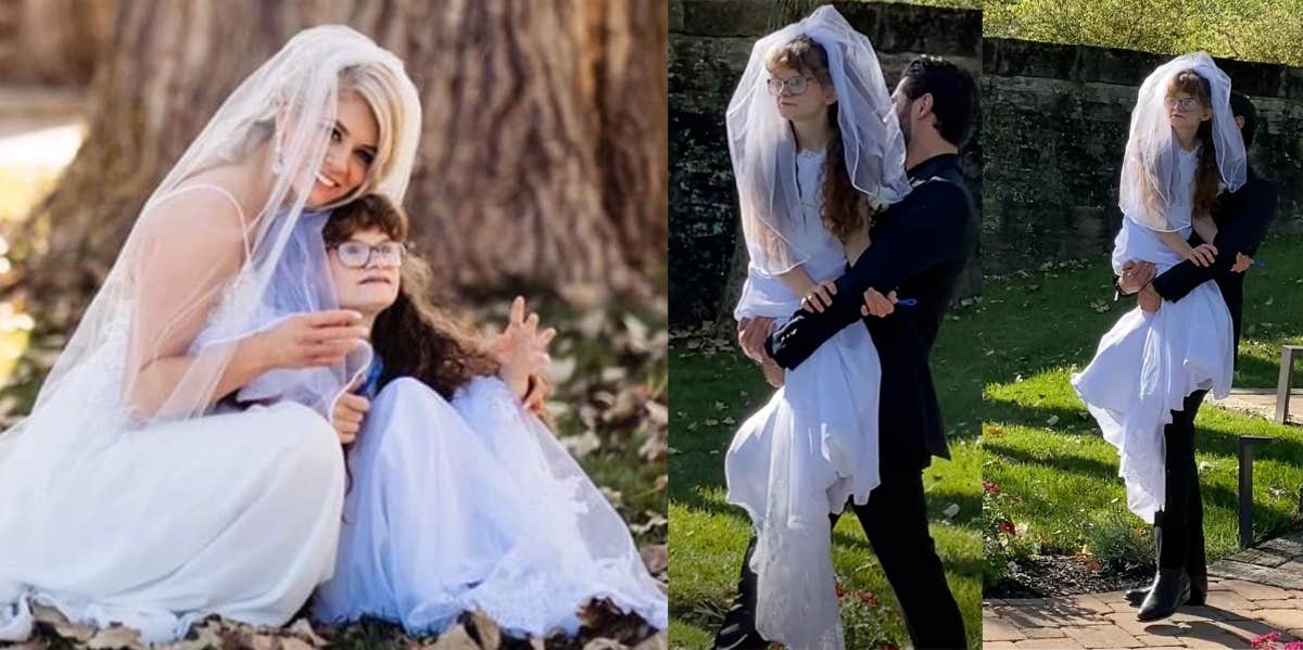 Bride's Twin Sister With Special Needs Gets Carried Down The Aisle By Groom Bride's twin sister