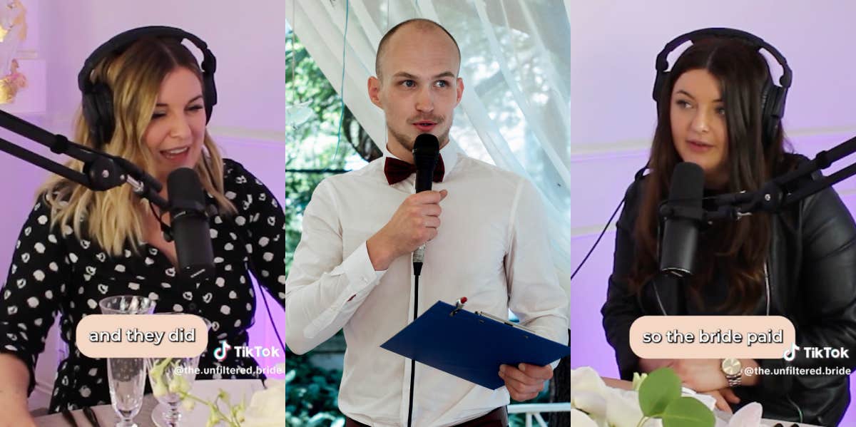 Groom Exposes Bride Cheated On Him With His Best Man During The Wedding Speech Georgie, Beth, man making speech at wedding
