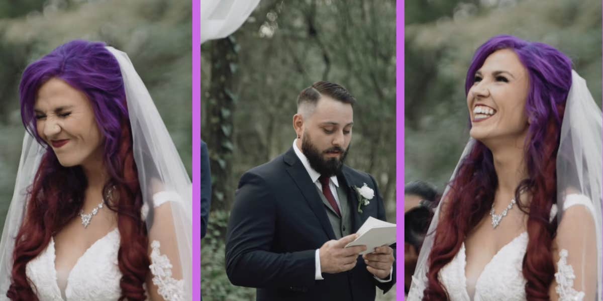 Groom Tells His Bride The Only 2 Things To Keep Him Happy Are To Keep His Belly Full And His Balls Empty groom, bride, wedding vows