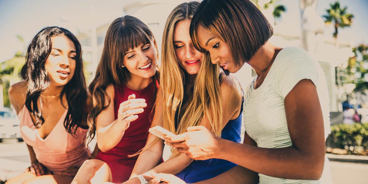 Women looking at a phone