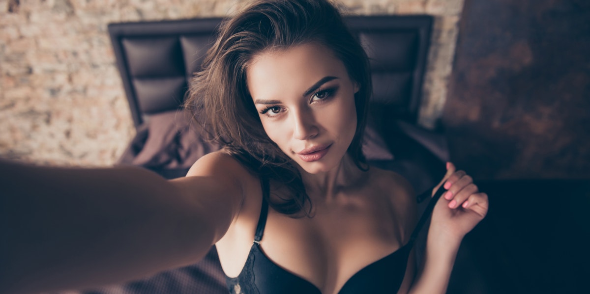 woman taking sexy selfie