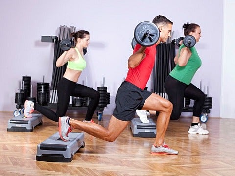 people working out at a gym