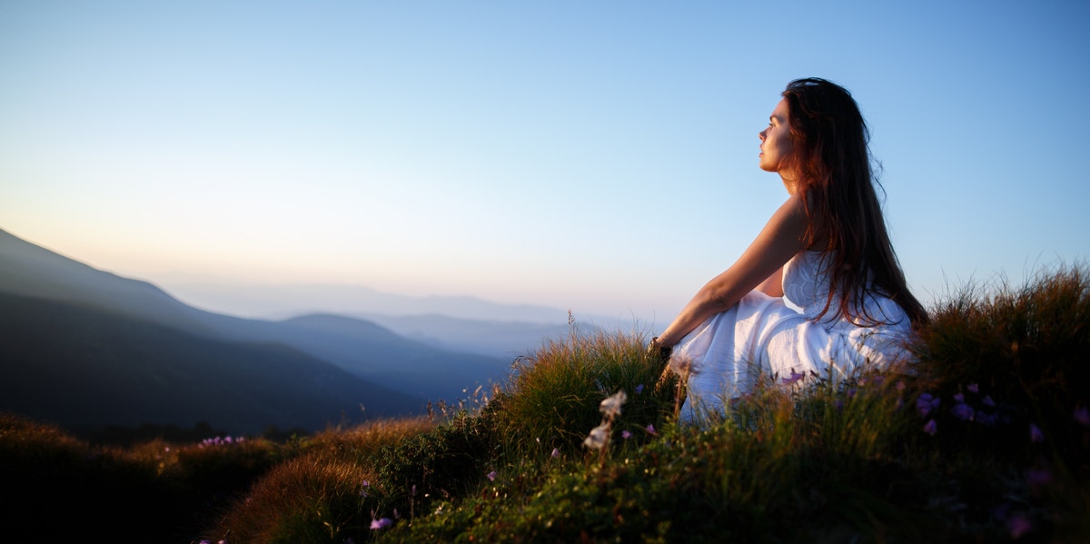 woman sitting outside