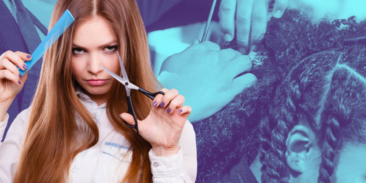 Hairdresser Cuts Braids Out Of Unhappy Customer's Head After She Refuses To Pay For Her Hairstyle Until Later hairdresser, braids, hairstyle