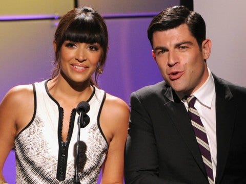 Hannah Simone and Max Greenfield