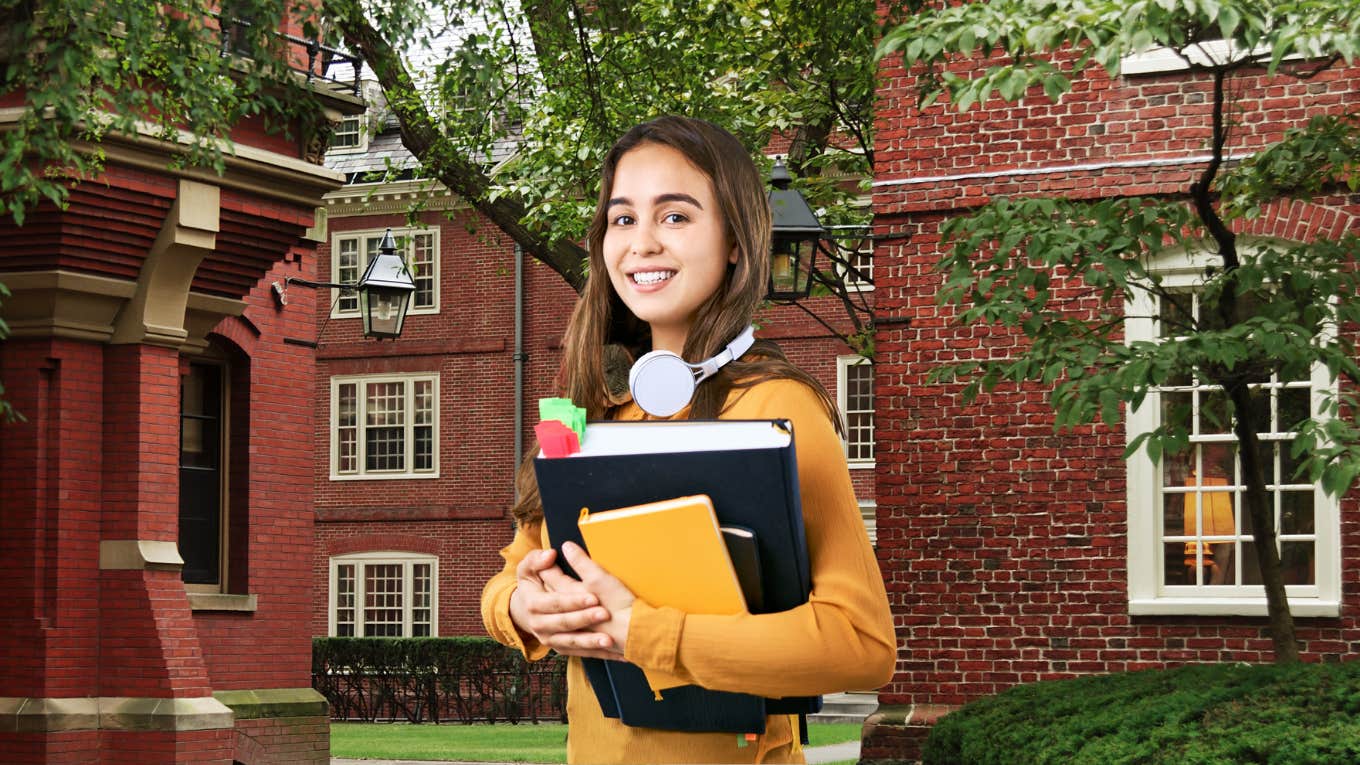 Young student in Harvard Yard