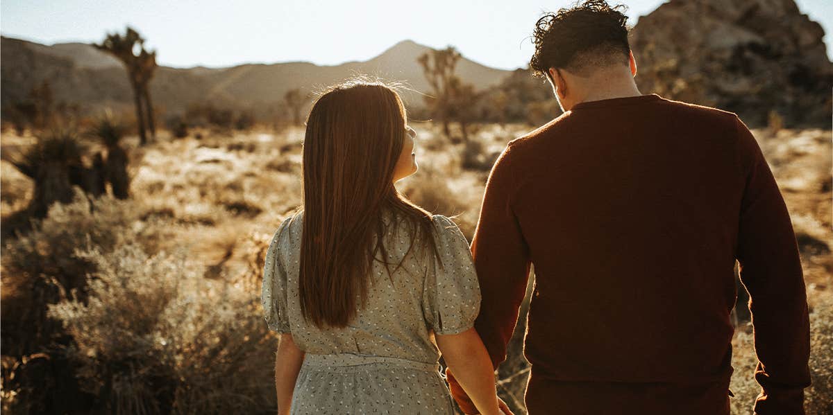 couple holding hands