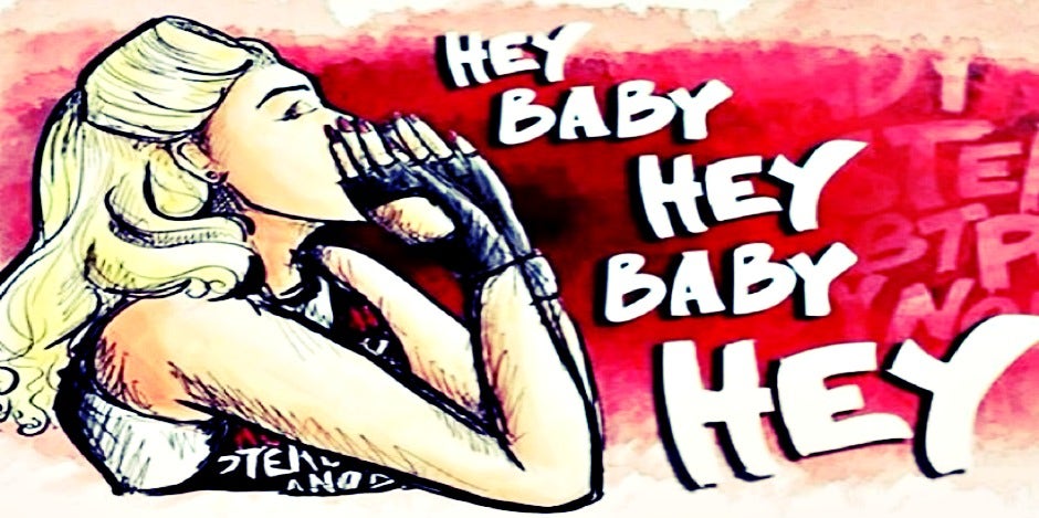 drawing of gwen stefani saying hey baby