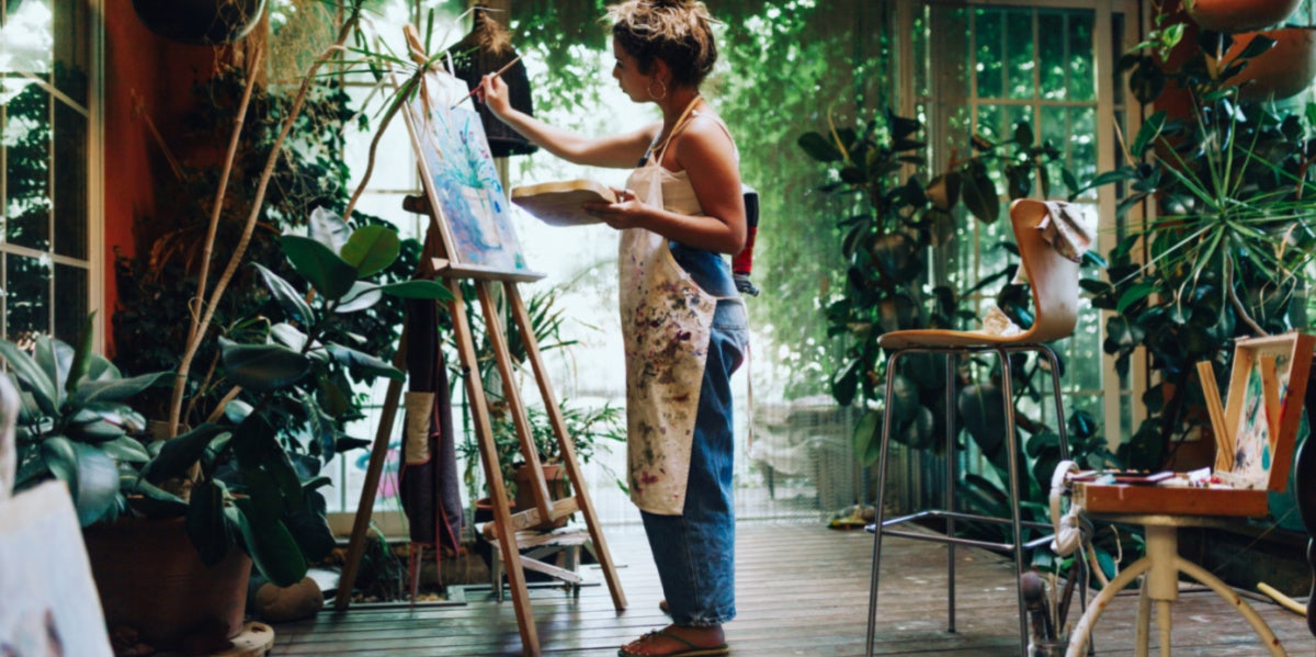 woman painting artist