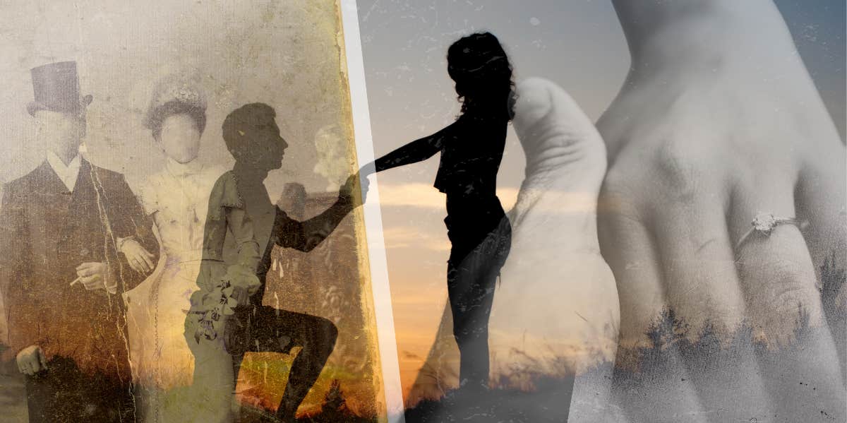 The True Story Of The First-Ever Diamond Engagement Ring Man proposing to a woman
