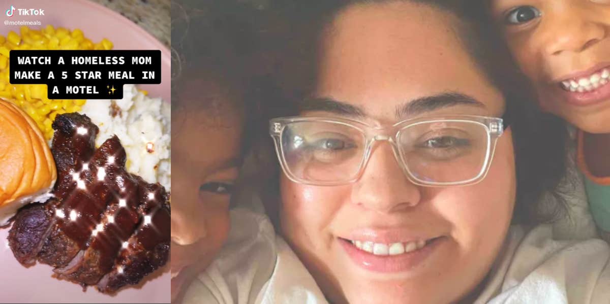 Homeless Mother Posts 'Motel Meals' She Makes For Her Kids While She Looks For A Home TikTok of Motel Meals Celine Villegas