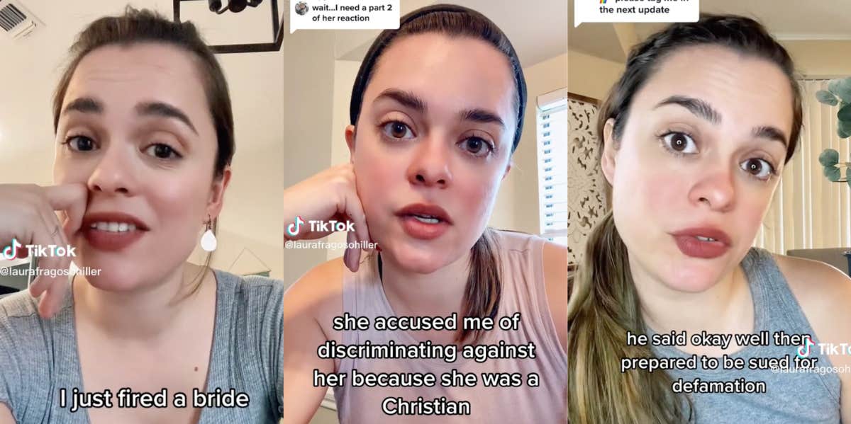 Homophobic Bride Threatens To Sue Wedding Planner Over Photographer Recommendation Wedding planner telling her story