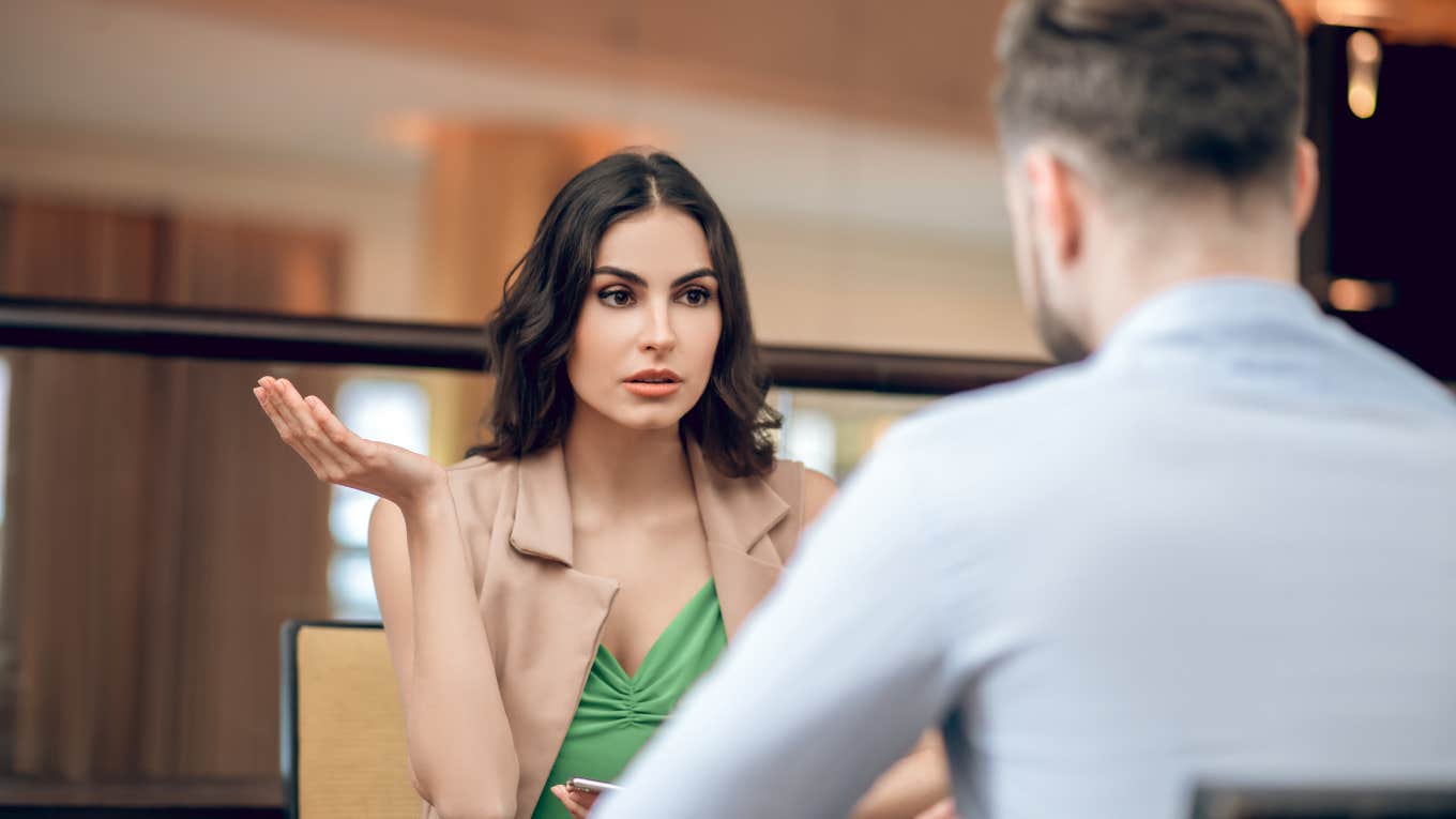 Couple having a conversation 