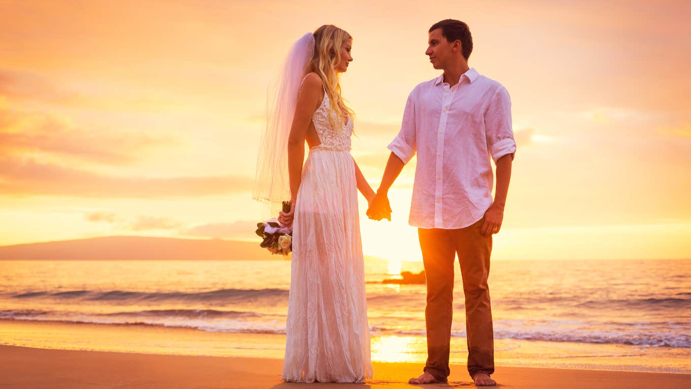 couple getting married on the beach