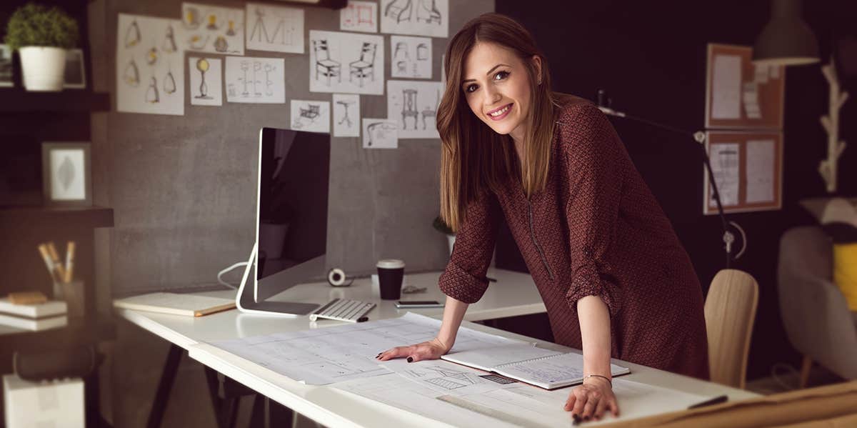 woman ready to work in office