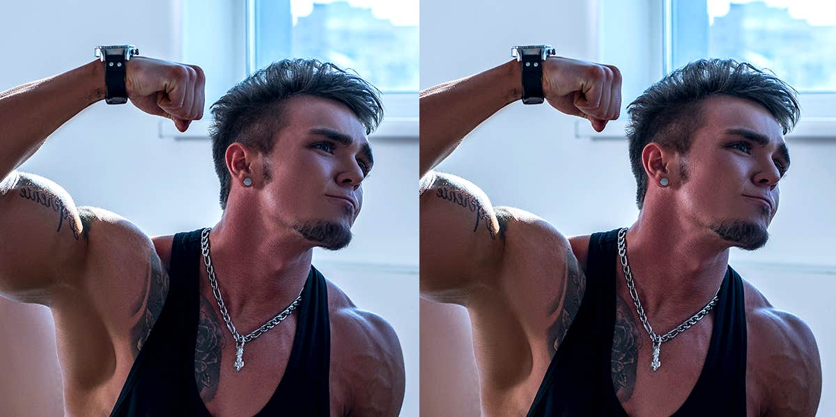 If You Keep Up These 9 Habits, You'll Have A Masculine Edge Over Other Men muscular guy flexing
