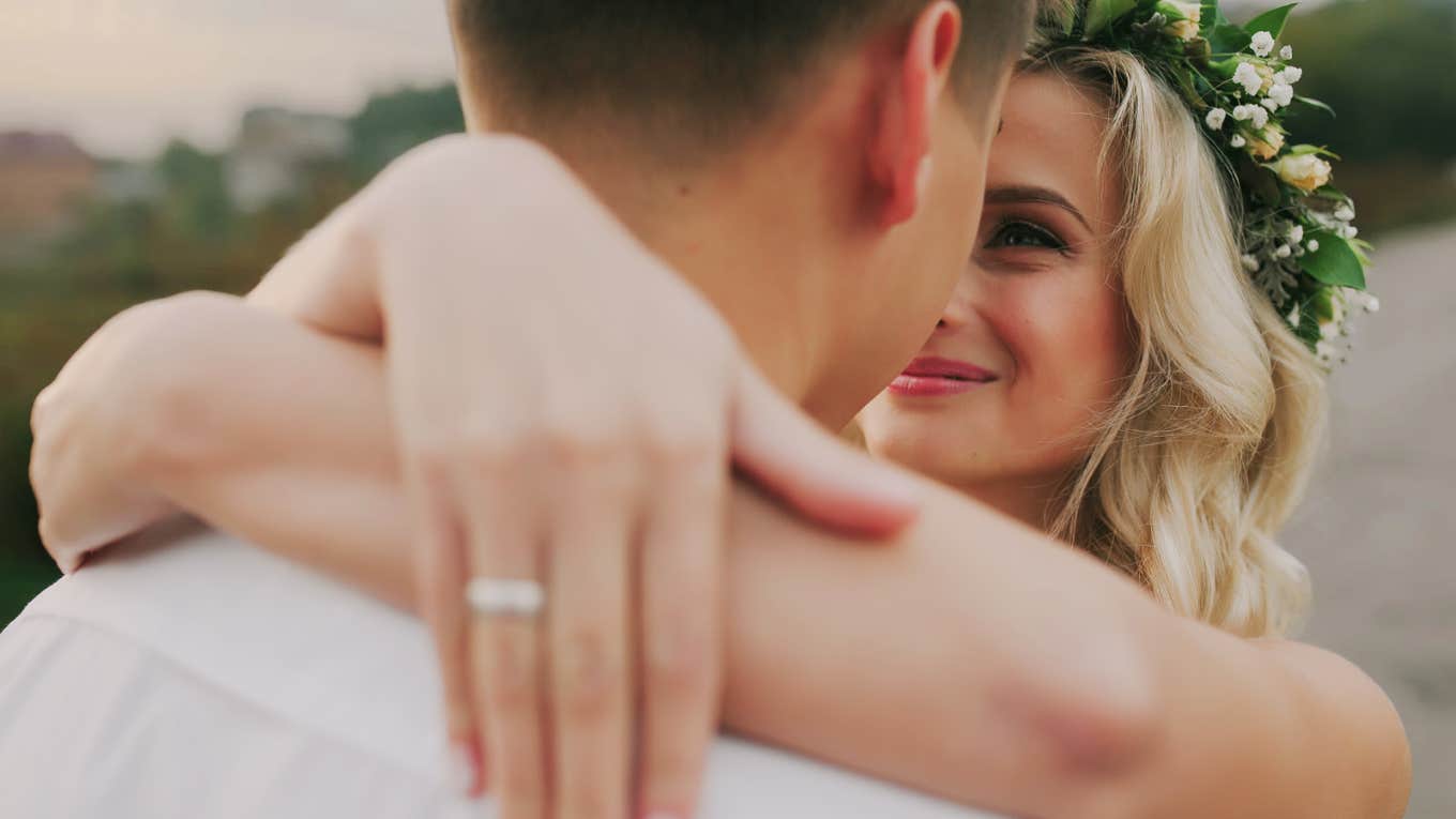 Couple on their wedding day 