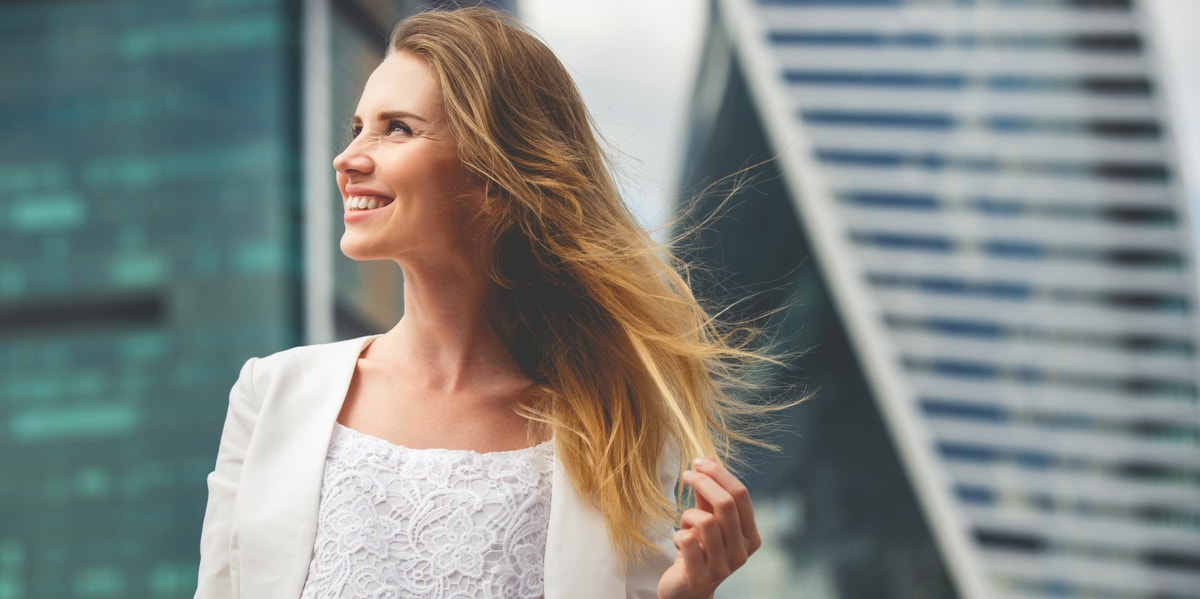 confident woman smiling