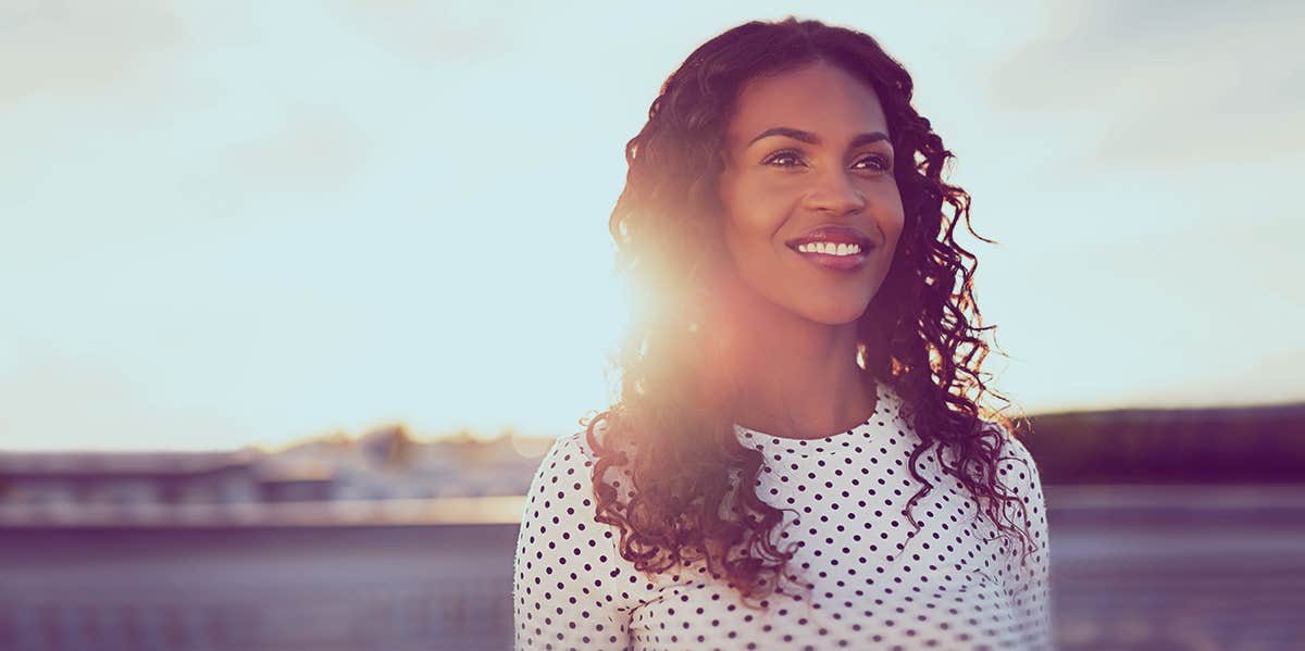 woman smiling