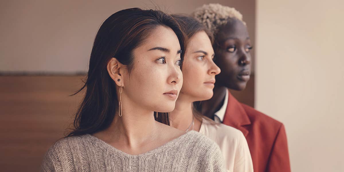 3 woman looking to the right