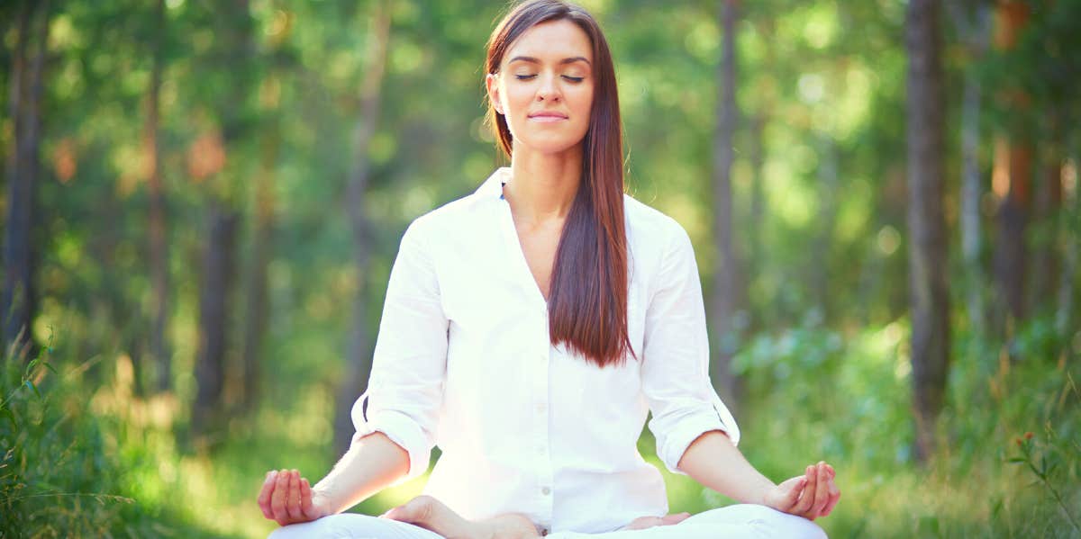 woman meditating