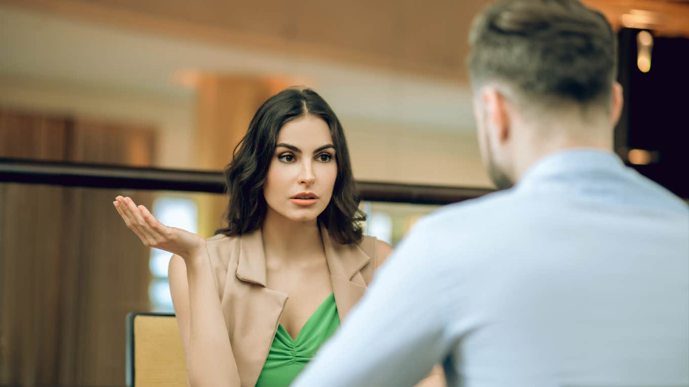 Couple having conversation 