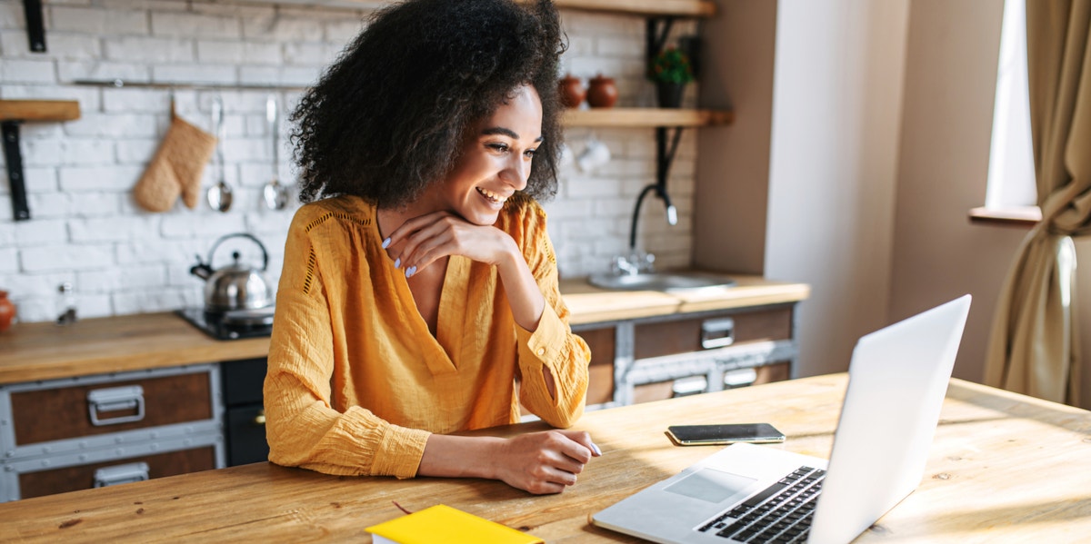 woman working at home