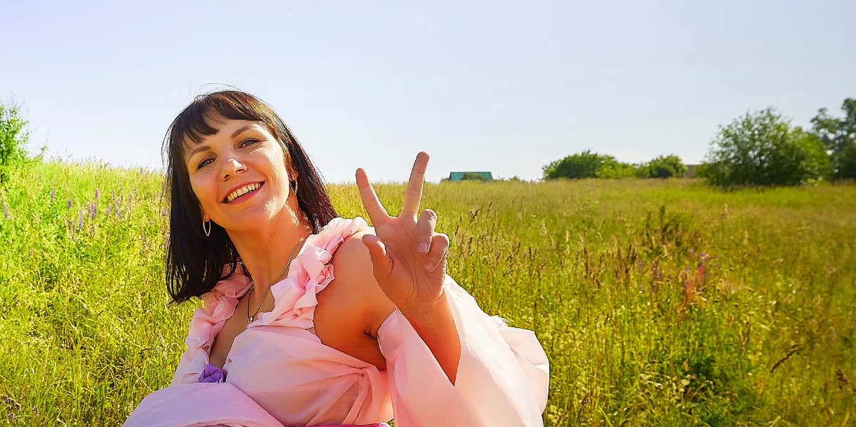 woman in field 