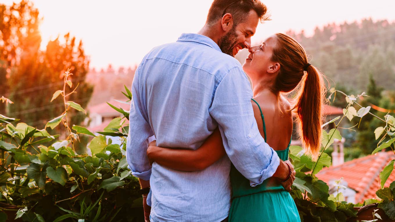 Young couple in love enjoying themselves