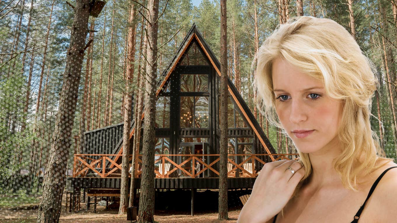 How I Got Into And Managed To Walk Away From Burnout Woman not present with her family while on a weekend getaway at a cabin
