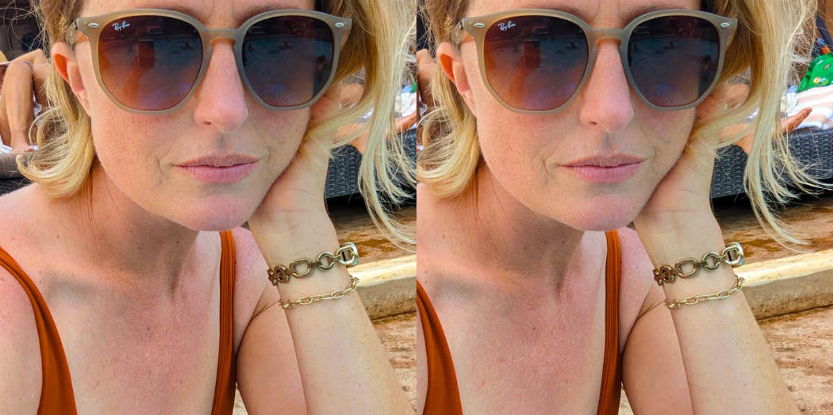 How I Learned To Embrace My Imperfect Belly & Wear Bikinis After 40 Author Joanna Schroeder in swimsuit