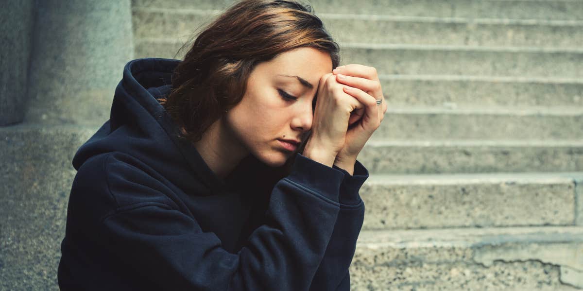 depressed woman