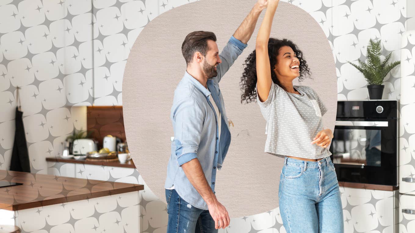 Couple dancing in the kitchen