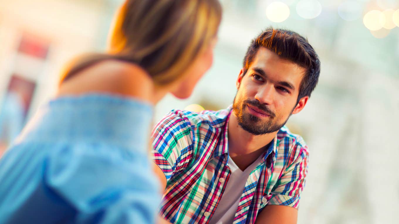 man looking at woman thinking about testing her